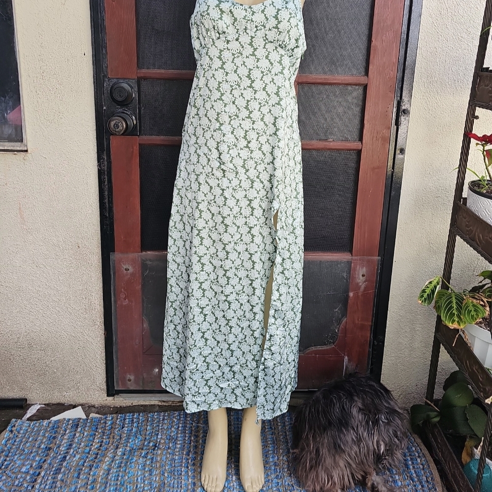 Floral Green Maxi Dress